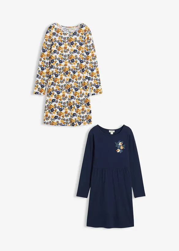 Lot de 2 robes en jersey 100 % coton, bonprix