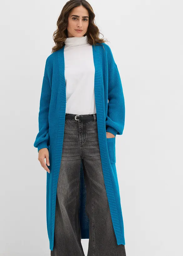 Longstrickjacke mit überschnittener Schulter, bonprix