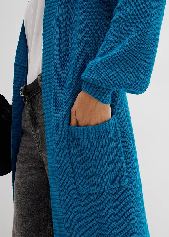 Longstrickjacke mit überschnittener Schulter, bonprix