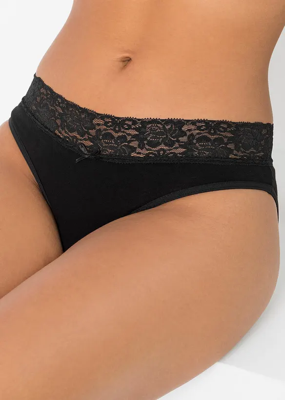 Lot de 5 slips à dentelle, bonprix