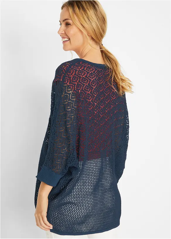 Longstrickjacke mit Lochmuster, bonprix