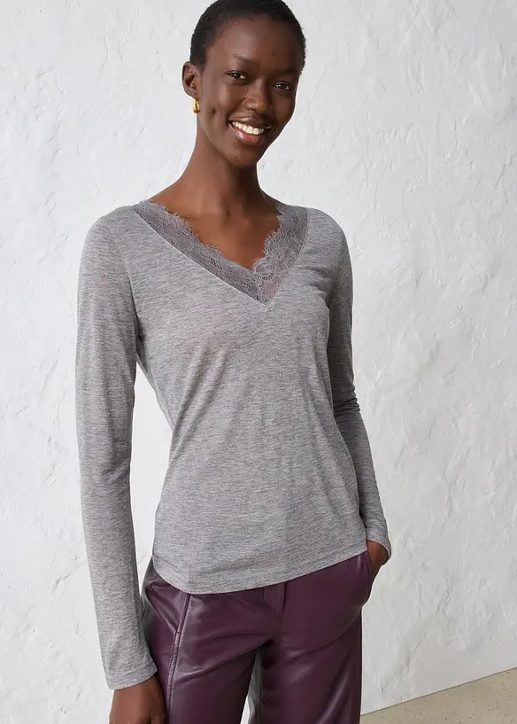 Shirt mit Wolle, bonprix