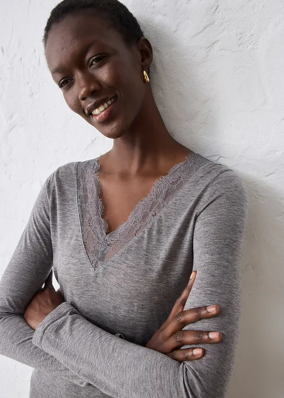 Shirt mit Wolle, bonprix