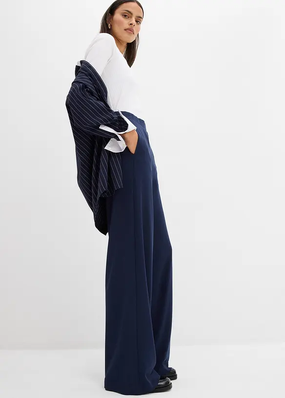 Pantalon palazzo en jersey milano confortable, bonprix