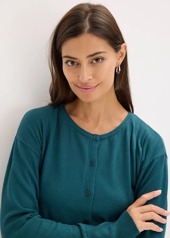 Feinstrickjacke aus fließendem Viskose-Mix, bonprix