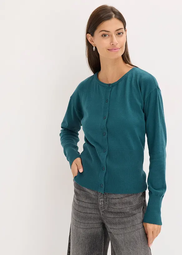 Feinstrickjacke aus fließendem Viskose-Mix, bonprix