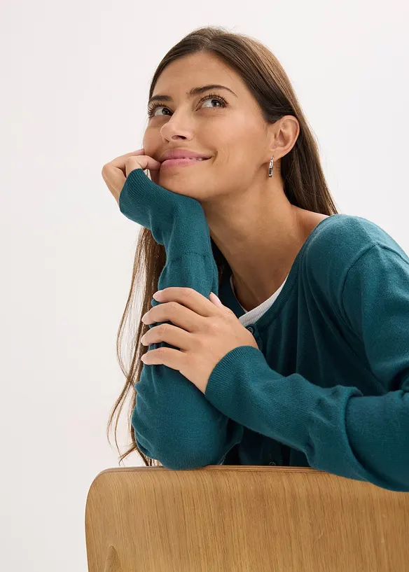 Feinstrickjacke aus fließendem Viskose-Mix, bonprix