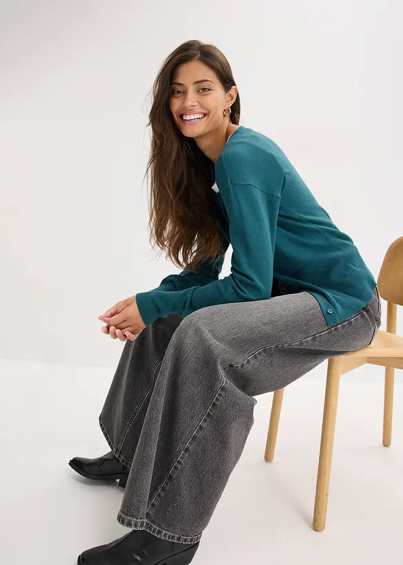 Feinstrickjacke aus fließendem Viskose-Mix, bonprix