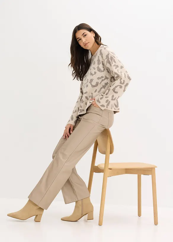 Jacquard Oversize Pullover mit Pailletten, bonprix