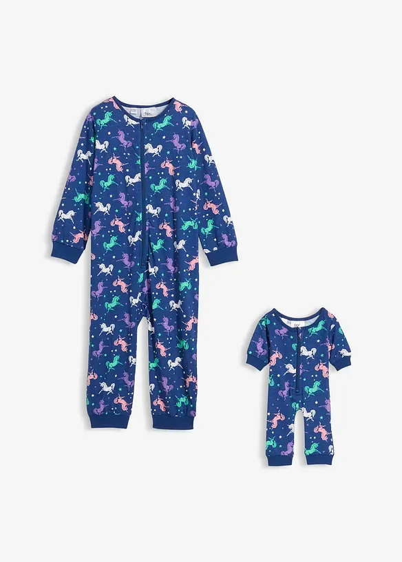 Combipyjama fille + combipyjama poupée (Ens. 2 pces.), bonprix