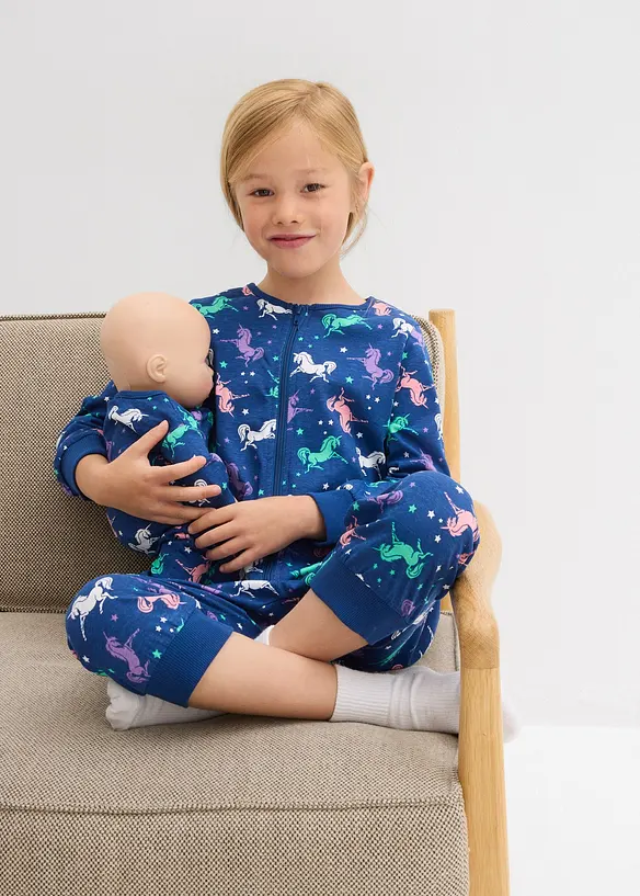 Combipyjama fille + combipyjama poupée (Ens. 2 pces.), bonprix