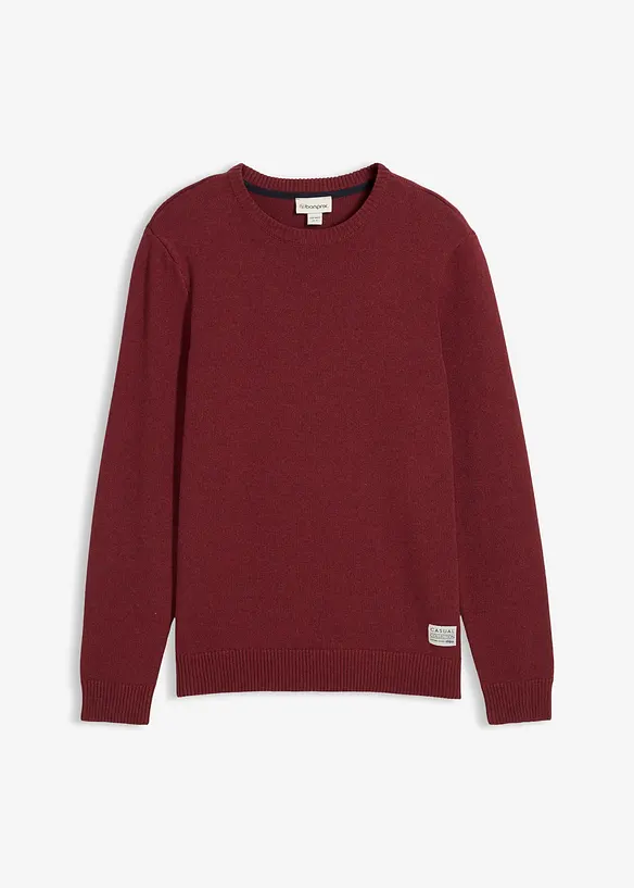 Pull en fine maille, coton recyclé majoritaire, bonprix