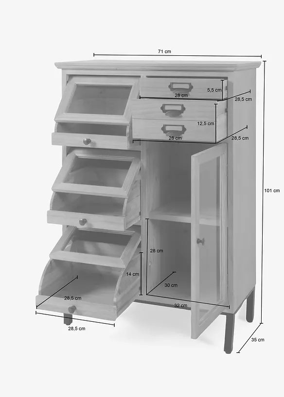 Schrank mit Apothekerfächern, bonprix