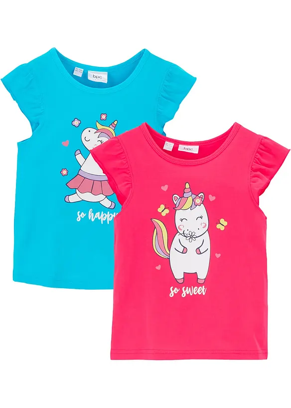 Lot de 2 T-shirts 100% coton, bonprix