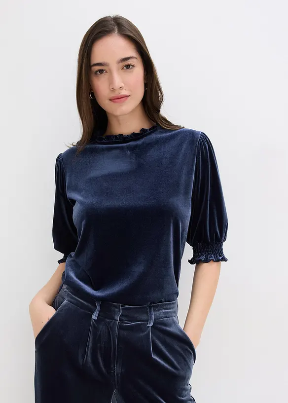 Shirt aus softem Samt, bonprix
