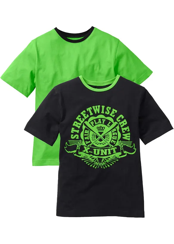 Lot de 2 T-shirts 100% coton, bonprix