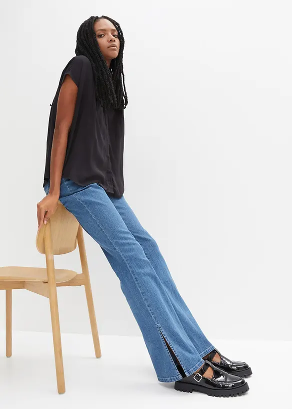Oversized Blusentop aus fließender Viskose, bonprix