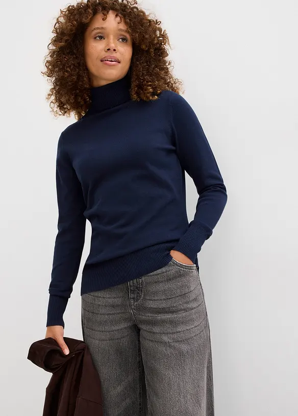 Pull col roulé basique, bonprix