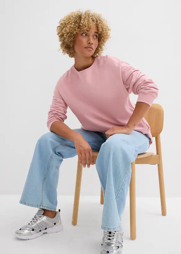 Oversize-Sweatshirt aus reiner Baumwolle, bonprix