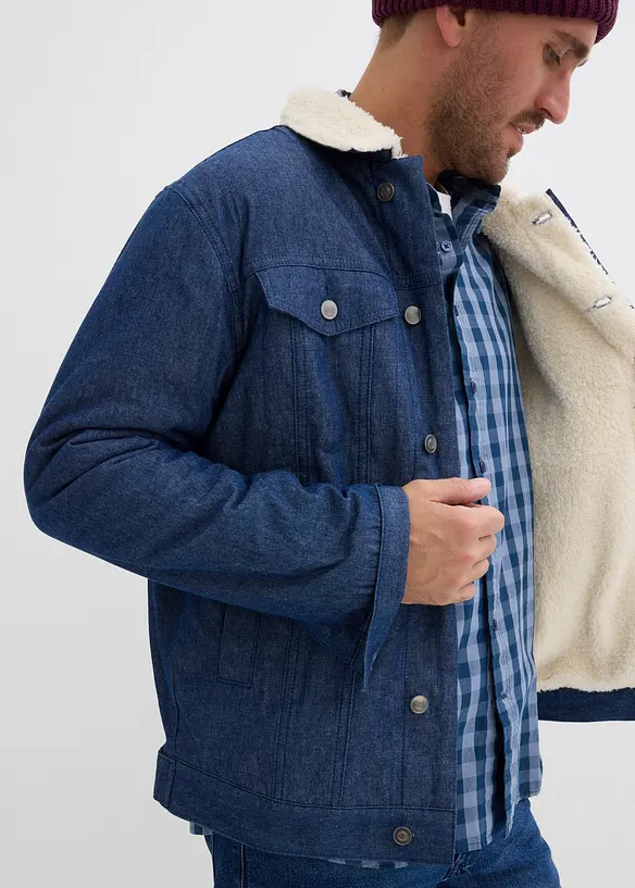 Veste en jean à doublure peluche, bonprix