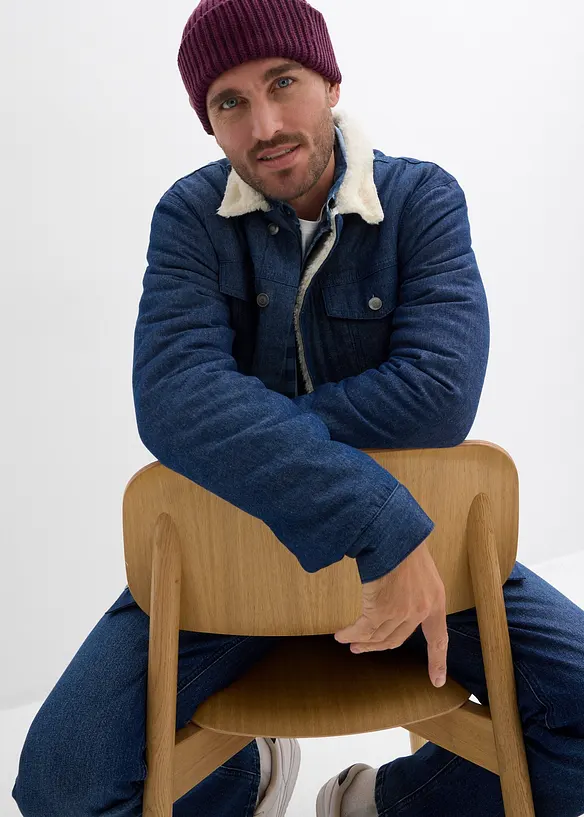 Veste en jean à doublure peluche, bonprix