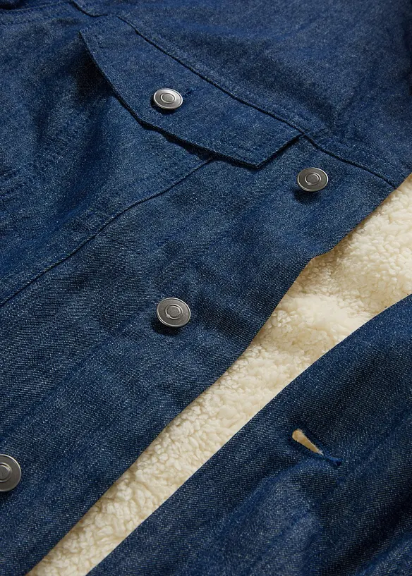 Veste en jean à doublure peluche, bonprix