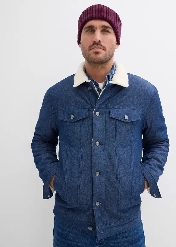 Veste en jean à doublure peluche, bonprix