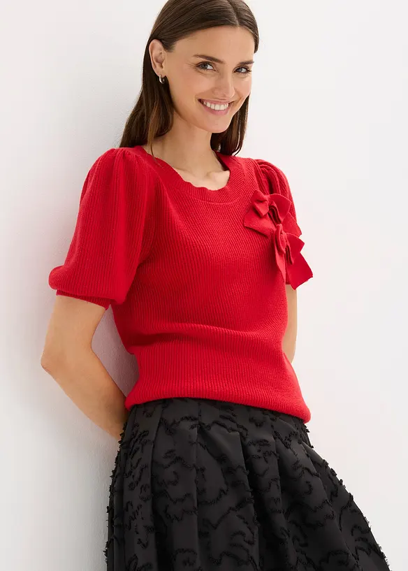 Pullover mit Schleifen-Applikation, bonprix