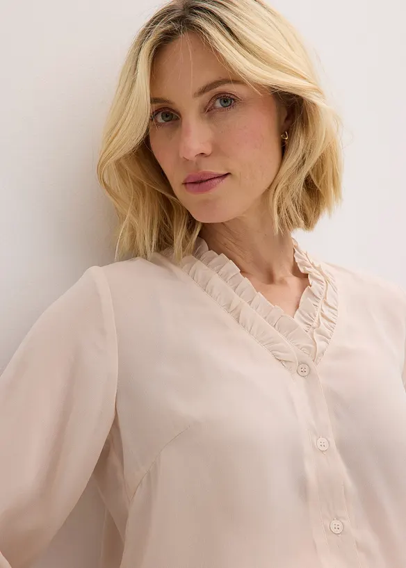 Chiffonbluse mit Rüschen, bonprix