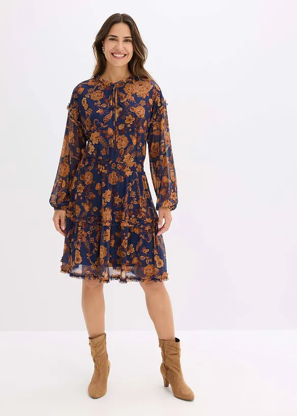 Tunika-Kleid aus softem Mesh, bonprix