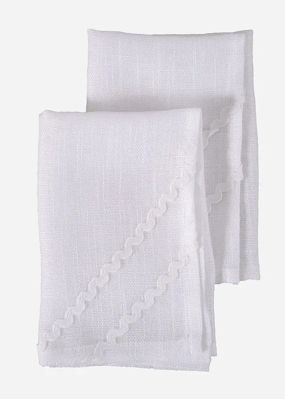 Stoffservietten mit dekorativer Biese (2er Pack), bonprix