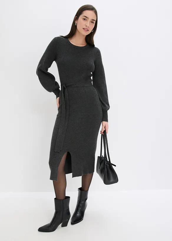 Ripp-Strickkleid aus fließendem Viskose-Mix, bonprix