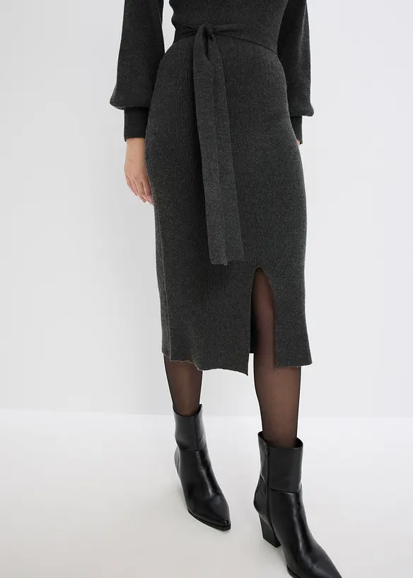 Ripp-Strickkleid aus fließendem Viskose-Mix, bonprix