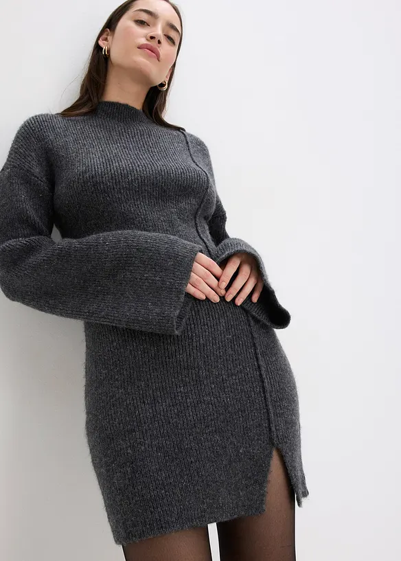 Kurzes Strickkleid mit Wollanteil, bonprix