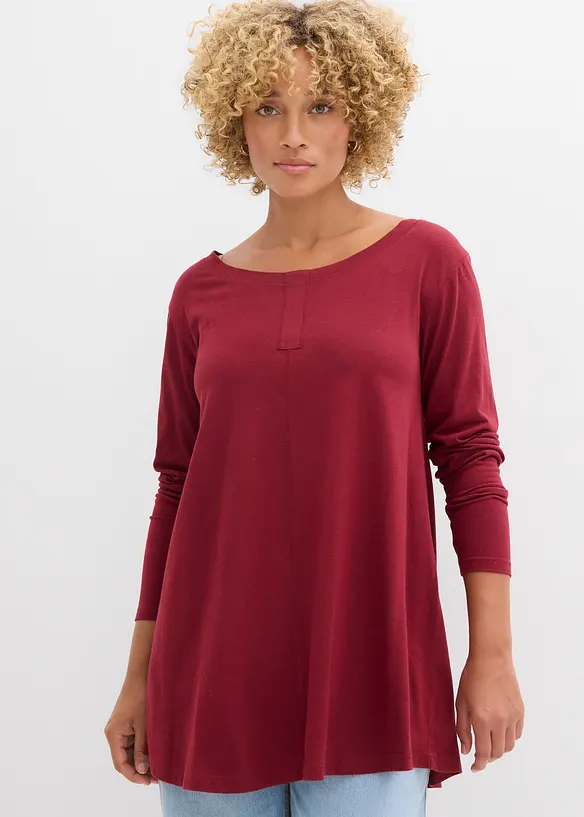 T-shirt manches longues en coton et viscose, bonprix