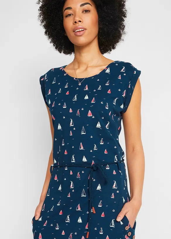 Shirtkleid mit Flügelärmeln und Druck, bonprix