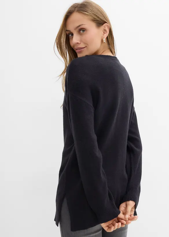 Oversize Longpullover mit Seitenschlitzen, bonprix