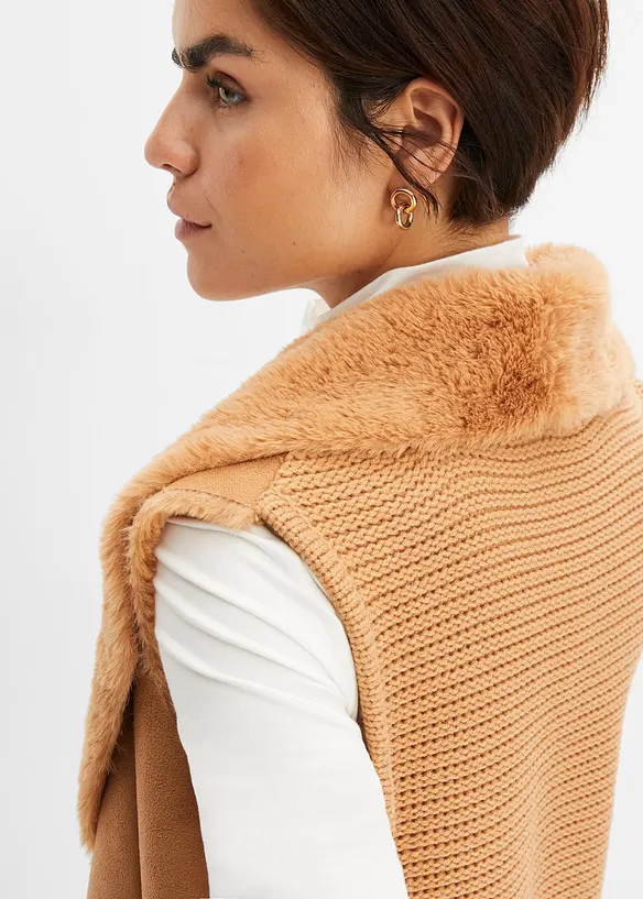 Gilet sans manches effet peau lainée, bonprix