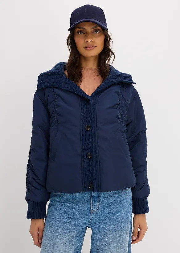 Wattierte Jacke mit Strickbündchen, bonprix