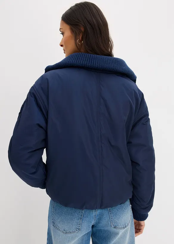 Wattierte Jacke mit Strickbündchen, bonprix