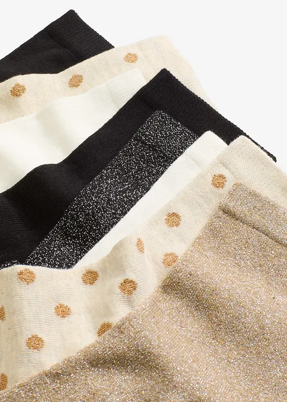 Halbsocken mit Lurex und Bio-Baumwolle (8er Pack), bonprix