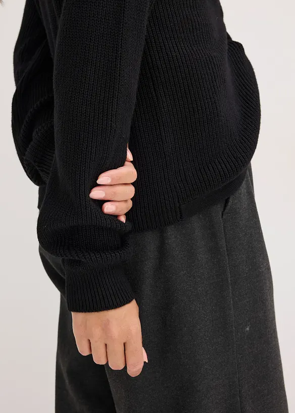 Ripp-Pullover aus fließendem Viskose-Mix, bonprix