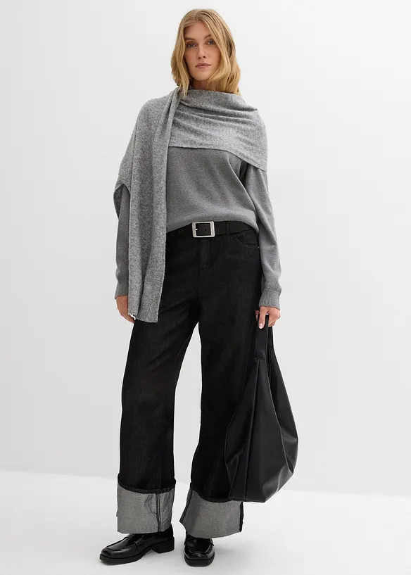 Rollkragenpullover aus reiner Baumwolle, bonprix