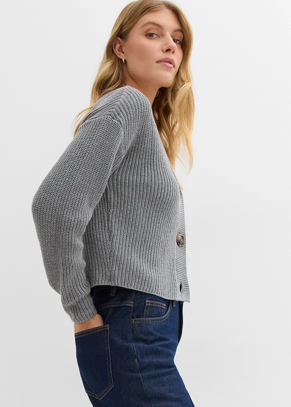 Grobstrickjacke aus reiner Baumwolle, bonprix