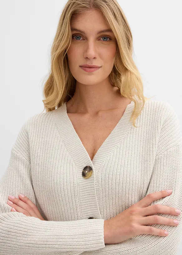 Grobstrickjacke aus reiner Baumwolle, bonprix