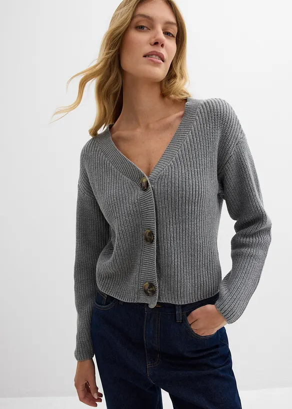 Grobstrickjacke aus reiner Baumwolle, bonprix