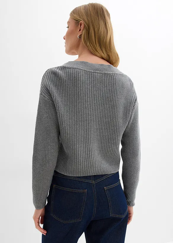Grobstrickjacke aus reiner Baumwolle, bonprix