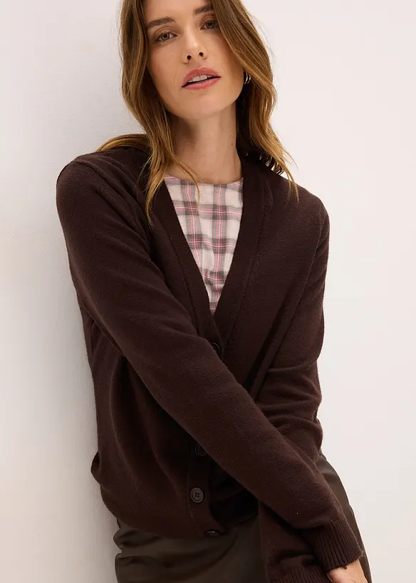 Longstrickjacke aus softem Viskose-Mix, bonprix