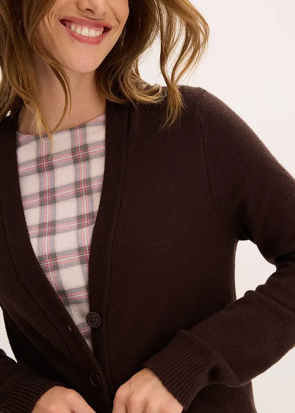 Longstrickjacke aus softem Viskose-Mix, bonprix