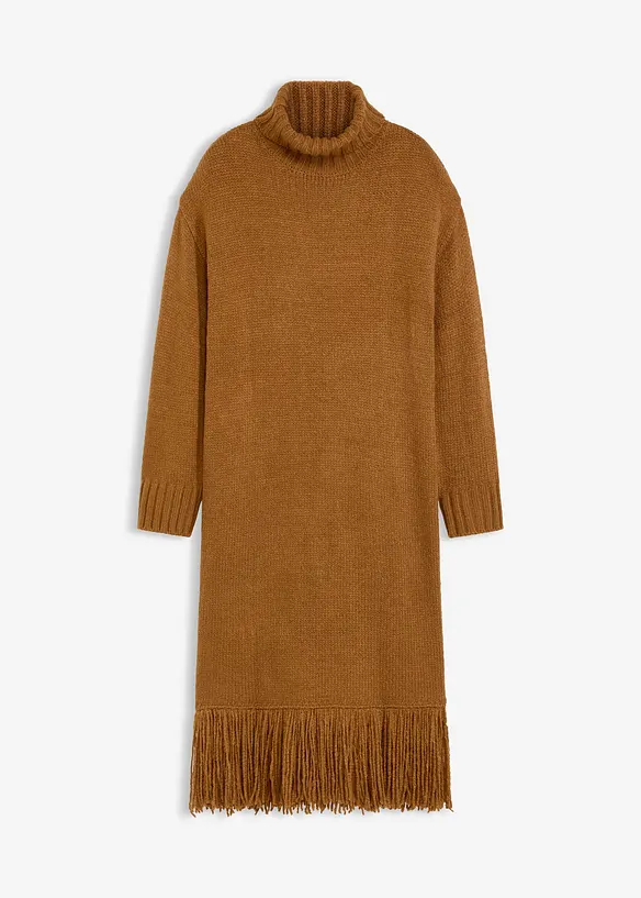 Robe en maille avec franges à la base, bonprix